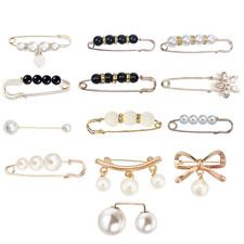 Faux Perlen Brosche Kragen