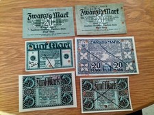 Dortmund Notgeld 3 x 5 und 3 x