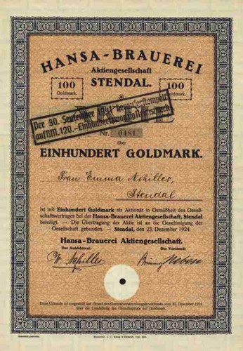 Hansa brauerei 1924 - brauerei,