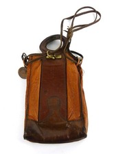 Vintage Damen Leder Beutel Tasche Beuteltasche Echtleder braun (EB)