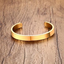 Armspange Edelstahl 8mm Damen Herren Armreif Armband, Farbe: Silber Gold Schwarz