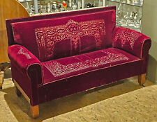 9265004 Sofa Jugendstil um 1900 mit geprägtem Plüschsamt 76 x 187 x 106,5 cm
