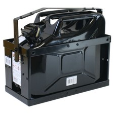 Stahlblechkanister schwarz 10 Liter +  Halterung Benzinkanister Reservekanister