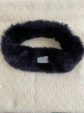 Stirnband-Fellimitat-schwarz-neuwertig ohne Etikett