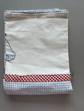 HANSEKIND KINDERWAGEN- UND WIEGENKISSENBEZUG MIT SEGELSCHIFF HELLBLAU KARO 80x80