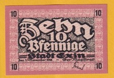 Exin -Stadt- Verkehrsschein zu 10 Pf. vom 1.11.1918