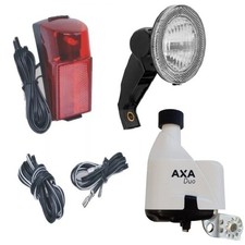 Fahrrad Beleuchtung AXA Vorderlicht Dynamo weiß Kabel Set Rücklicht Licht SetNEU
