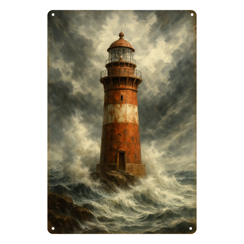 Leuchturm rot sturm meer - sturm,