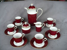 Kgl. pr. Tettau  Victoria Herrenhausen  rot  Mokka-/Espresso-Service  f. 6 P.