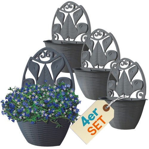 4er set blumentopf wand blumen - 4er,