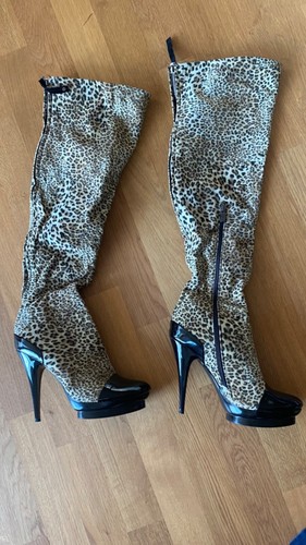 Sexy overknee stiefel - overknee, leopard