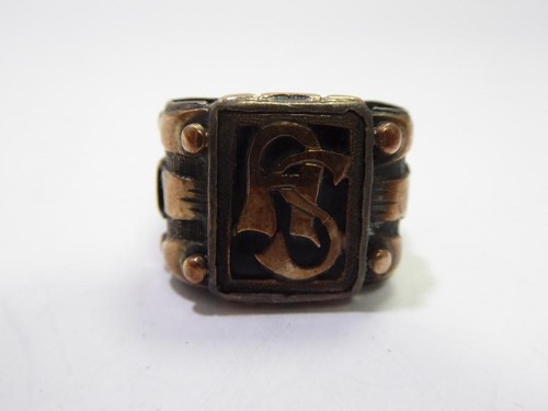 Silberner siegelring mit - silberner,