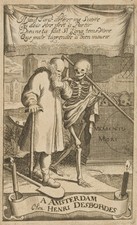 Memento Mori, Alter Mann und Tod, um 1712, Kupferstich Unbekannt (18.Jhd)