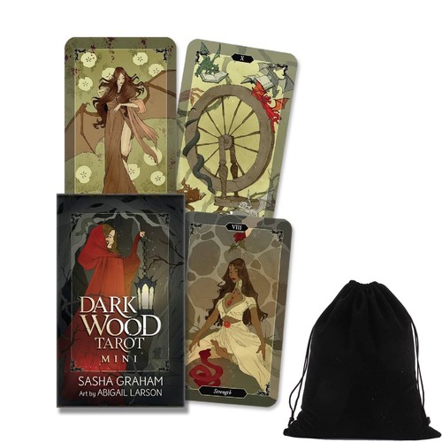 Dark wood tarot mini deck - wood,