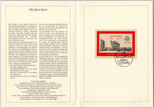 Ddr erinnerungsblatt 1987 - ddr, 1987/24