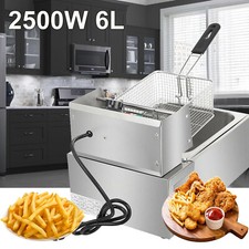 Fritteuse 10L Edelstahl Kaltzonen Öl-Friteuse 2500W 6 Liter Fritöse Frittöse DE