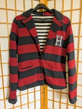 Tommy Hilfiger Sport Blazer Damen Sweat Jacke Gr. M Baumwolle Gestreift 