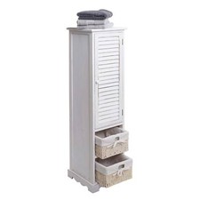 B-Ware Badezimmerkommode MCW-H20, Badregal, 120x27x29cm Massiv-Holz shabby weiß