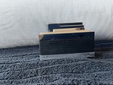 RAR ORIGINAL CHRONEX 3000 JAPAN TISCH FEUERZEUG GAS SILBER SCHWARZ LEDER SELTEN