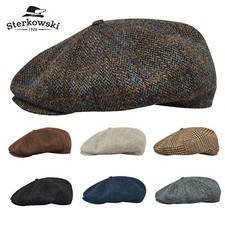 PEAKY Harris Tweed Schiebermütze Wolle Vintage Baker Boy Handmade - Sterkowski