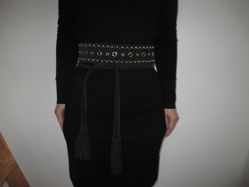 Gürtel aus leder schwarz - leder,