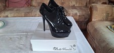 Lack Heel Schwarz Gr. 41 Hoher