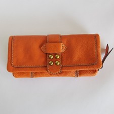FOSSIL Damen Geldbörse Zip Clutch Orange SL2888 . 20 x 10 x 3 cm Leder Börse