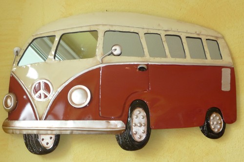 Metallbild retro campingbus - 3d,