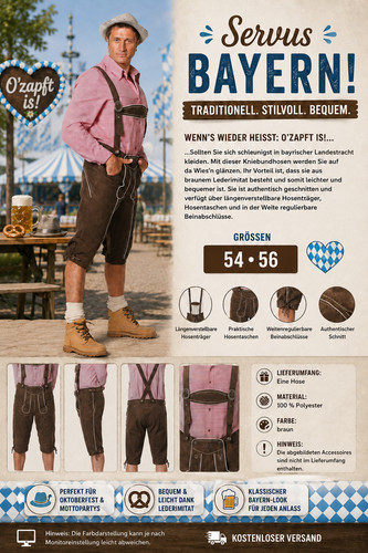 Trachtenhose herren braun - trachtenhose,