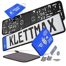 2X Kennzeichenhalter Rahmenlos | Nummernschildhalterung Auto | Klettmax®