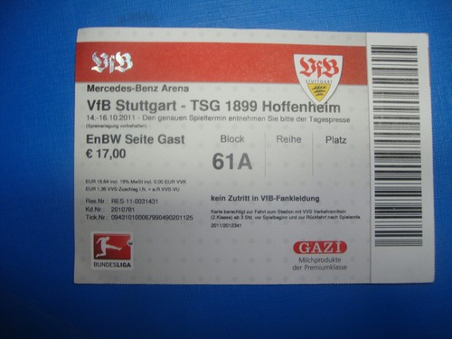 Ticket vfb stuttgart - 11/12,