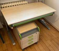 Moll winner Schüler- / Kinderschreibtisch mit Schublade und Rollcontainer.