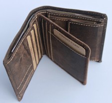 Geldbörse Naturleder RFID/NFC Geldbeutel Portmonai Kombibörse Voll-Rindleder 