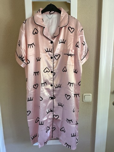 Satin schlafshirt nachthemd - satin,