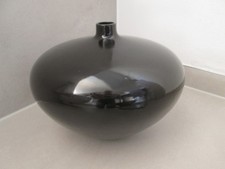 Vintage IKEA Designer Vase Ufo Blumenvase Keramik schwarz ca. 27x21 groß TOP RAR