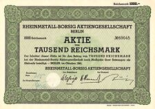 Rheinmetall-Borsig AG - Berlin 1941 - Wehrtechnik - Aktie 1.000 Reichsmark -