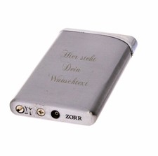 Piezo Slim Gas-Feuerzeug silber Chrome nachfüllbar mit kostenloser Lasergravur