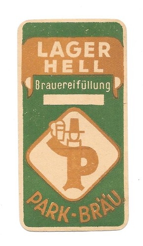 Bieretikett parkbrauerei - bieretikett, ag