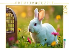 CALVENDO Puzzle Kuscheln, hoppeln, Herzen erobern. | 1000 Teile Lege-Größe 64x48