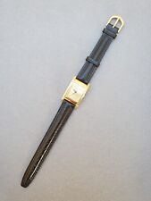 Damenuhr goldfarben - rechteckig - Lederband - ungetragen