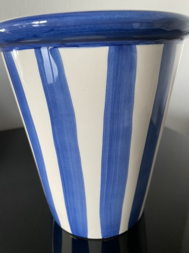 Terracotta gestreifte vase - gestreifte,