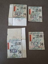 4 Stück Monatskarte Stadtwerke Frankfurt | FVV | 1974  Fahrkarte 
