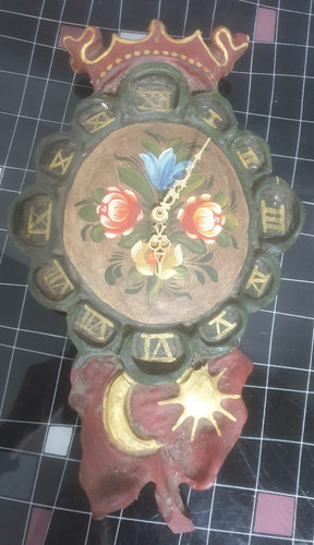 Holz wanduhr mit bauernmalerei - mit,