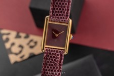 Cartier Tank must de Cartier PM 925 Silber vergoldet Handaufzug Damenuhr Ref. 3