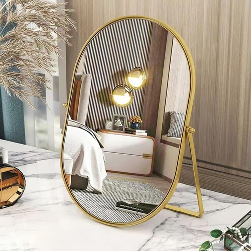 Schminkspiegel oval gold - oval,