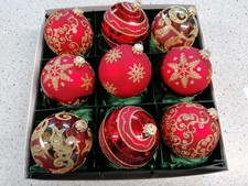 Christbaumkugel Weihnachtskugel Christbaumschmuck Krebs Lauscha 8 cm rot gold