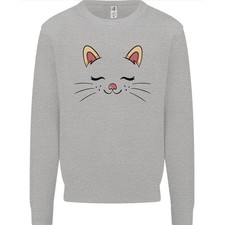 Süße Katze Gesicht Herren Sweatshirt Pullover
