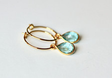 Creolen Ohrringe Topas: Himmlischer Edelstein hydro Schmuck Geschenk für Damen