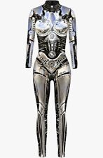 #252 Roboter-Kostüm Terminator Technoparty Mechanik-Tanz Jumpsuit Overalls Gr. S