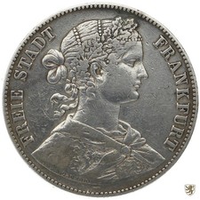 FRANKFURT, Freie Stadt, Taler, 1860, AKS 8, schön/sehr schön